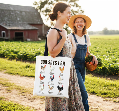 God Says I Am Christian Tote Bag | Bags | 3