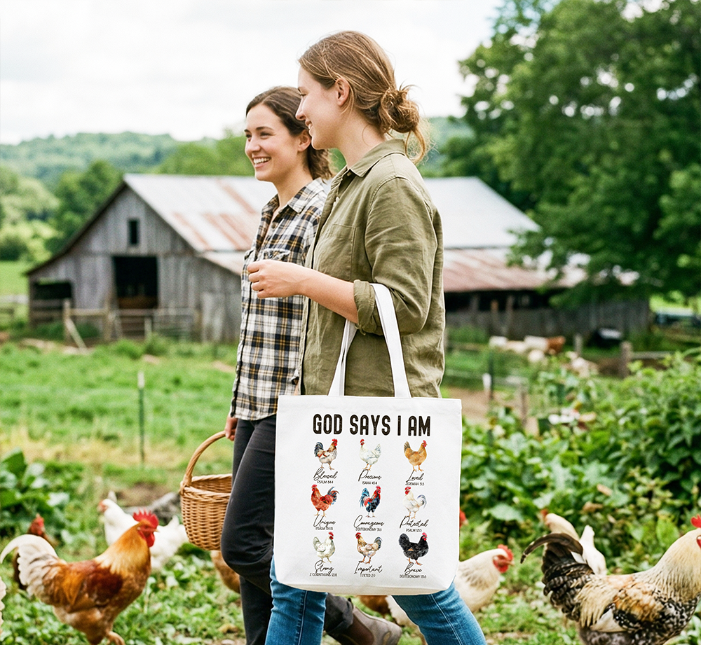 God Says I Am Christian Tote Bag | Bags | 4