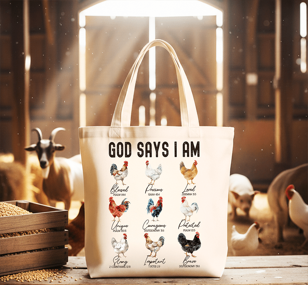 God Says I Am Christian Tote Bag | Bags | 6