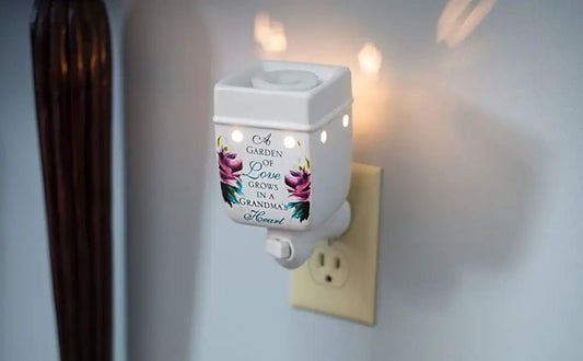 Grandma’s Heart Plug-in Warmer - Scented Oil Warmers illuminated floral-themed wax warmer