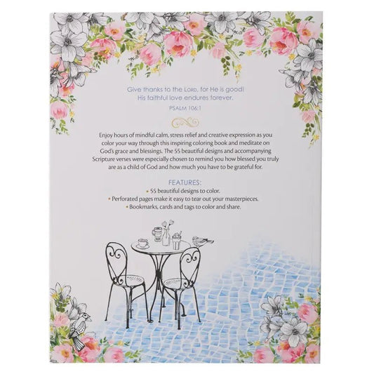 Grateful & Blessed Coloring Book - Coloring Books floral-themed book