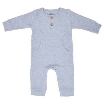 Gray Baby Ribbed Playsuit with pockets by Three Little Tots - Toddler Pajamas