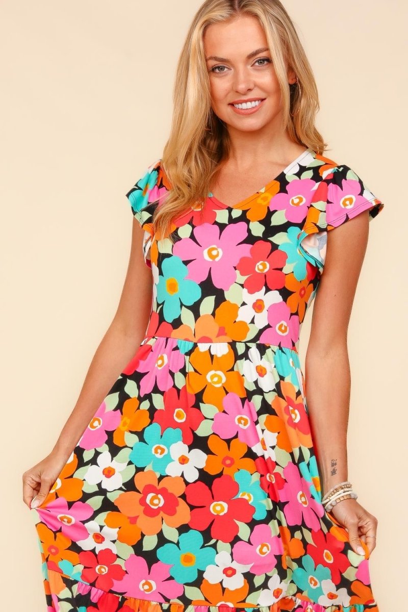 Haptics Floral Midi Dress with Side Pockets | Dresses | 5