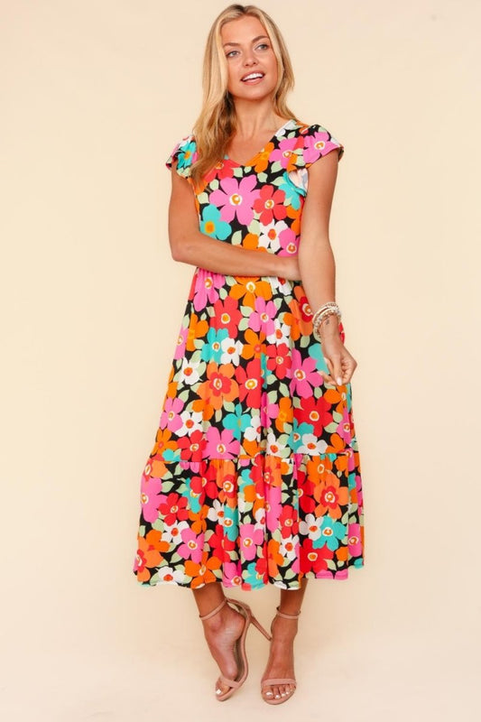 Haptics Floral Midi Dress with Side Pockets | Dresses | 1