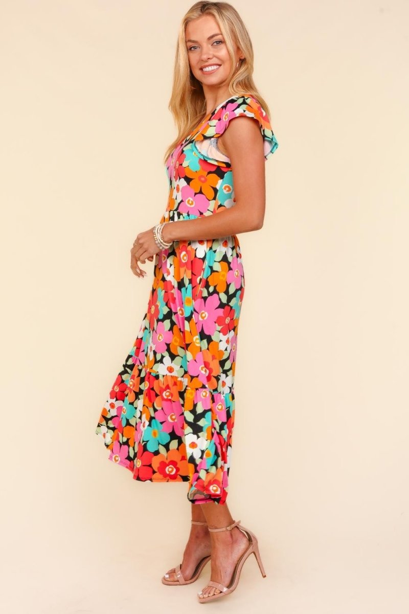 Haptics Floral Midi Dress with Side Pockets | Dresses | 4