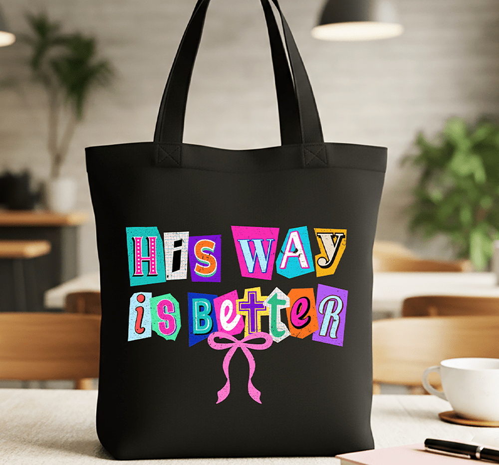 His Way Is Better Christian Retro Canvas Tote Bag | Bags | 1