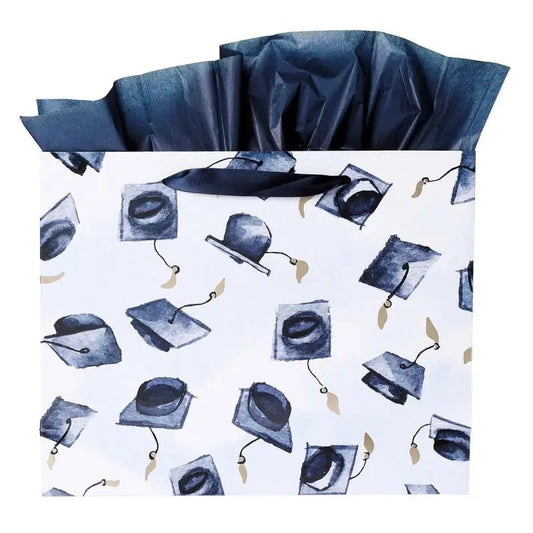 Hope and a Future Large Blue Gift Bag Set for Graduates with Card and Envelope - Jeremiah 29:11 - Gift Bags