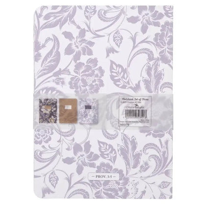 I Can Do All Things Honey-brown and Navy Large Notebook Set - Philippians 4:13 - Notebooks