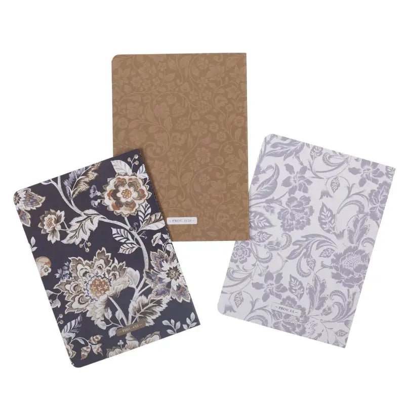 I Can Do All Things Honey-brown and Navy Large Notebook Set - Philippians 4:13 - Notebooks
