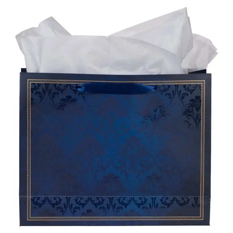 I Know The Plans Blue Floral Trellis Large Landscape Gift Bag with Card - Jeremiah 29:11 - Gift Bags