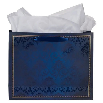 I Know The Plans Blue Floral Trellis Large Landscape Gift Bag with Card - Jeremiah 29:11 - Gift Bags