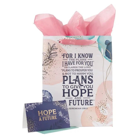 I Know the Plans Large Portrait Gift Bag with Card Set - Jeremiah 29:11 - Gift Bags