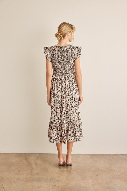 In February Floral Smocked Ruffled Midi Dress | Dresses | 2