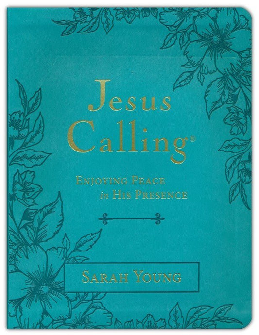 Jesus Calling, Large Text Teal Leathersoft, with Full Scriptures | Devotionals | 1