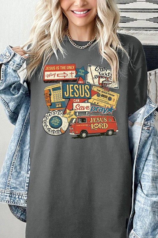 Jesus Can Save Collage Graphic Heavy Cotton Tee | Unisex T-Shirts | 2