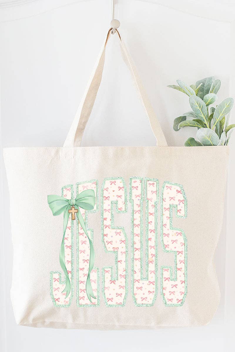 “JESUS” Canvas Jumbo Tote Bag | Bags | 1