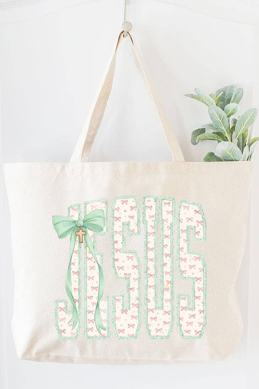 “JESUS” Canvas Jumbo Tote Bag | Bags | 1