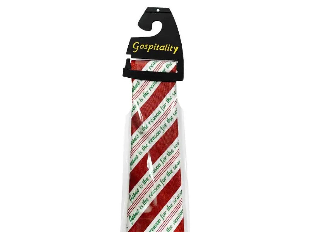 Jesus Is Reason - Candy Cane Polyester Tie - Neckties