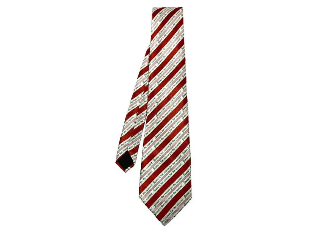 Jesus Is Reason - Candy Cane Polyester Tie - Neckties