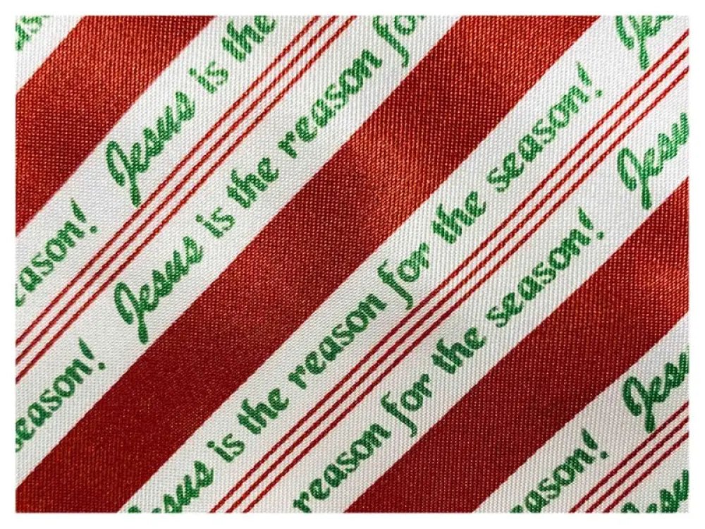 Jesus Is Reason - Candy Cane Polyester Tie - Neckties