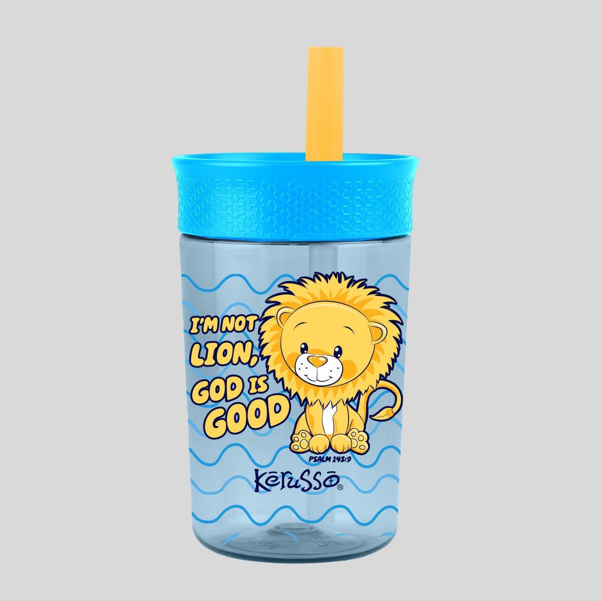 Kerusso 15 oz Silicone Straw Cup Raccoon & Lion (2 Pack) | Kids Cups | 4