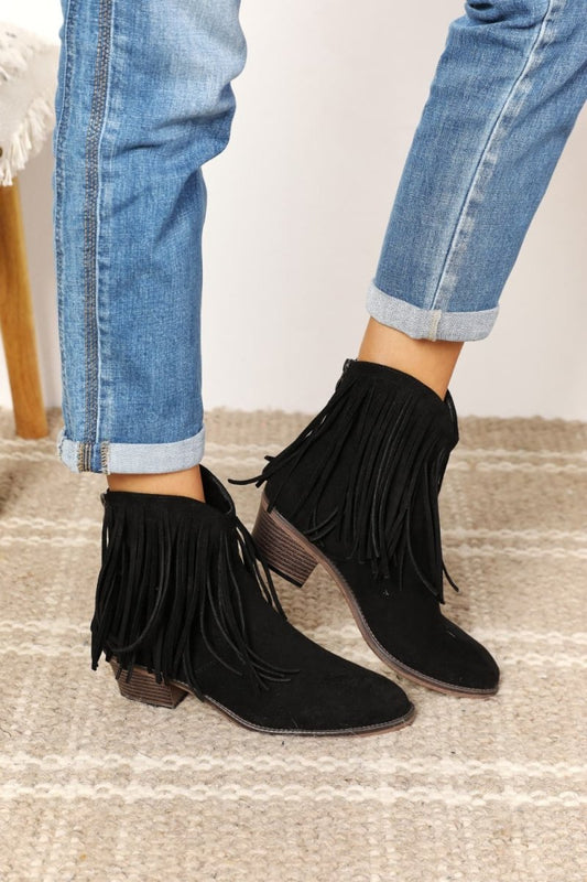 Legend Women's Fringe Cowboy Western Ankle Boots | Boots | 1