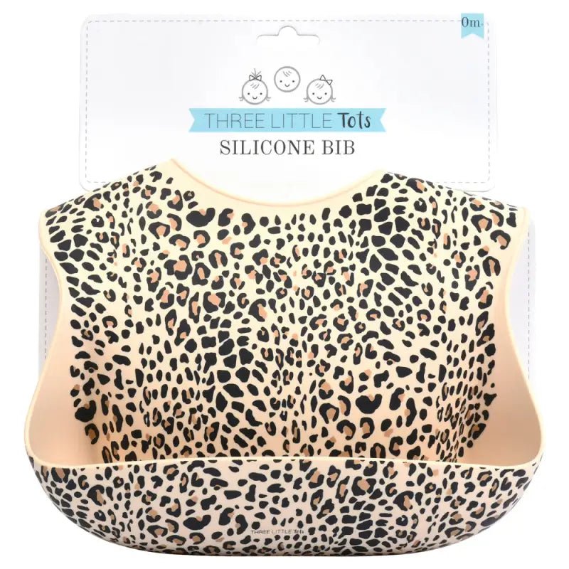 Leopard Silicone Baby Bib by Three Little Tots - Baby Bibs