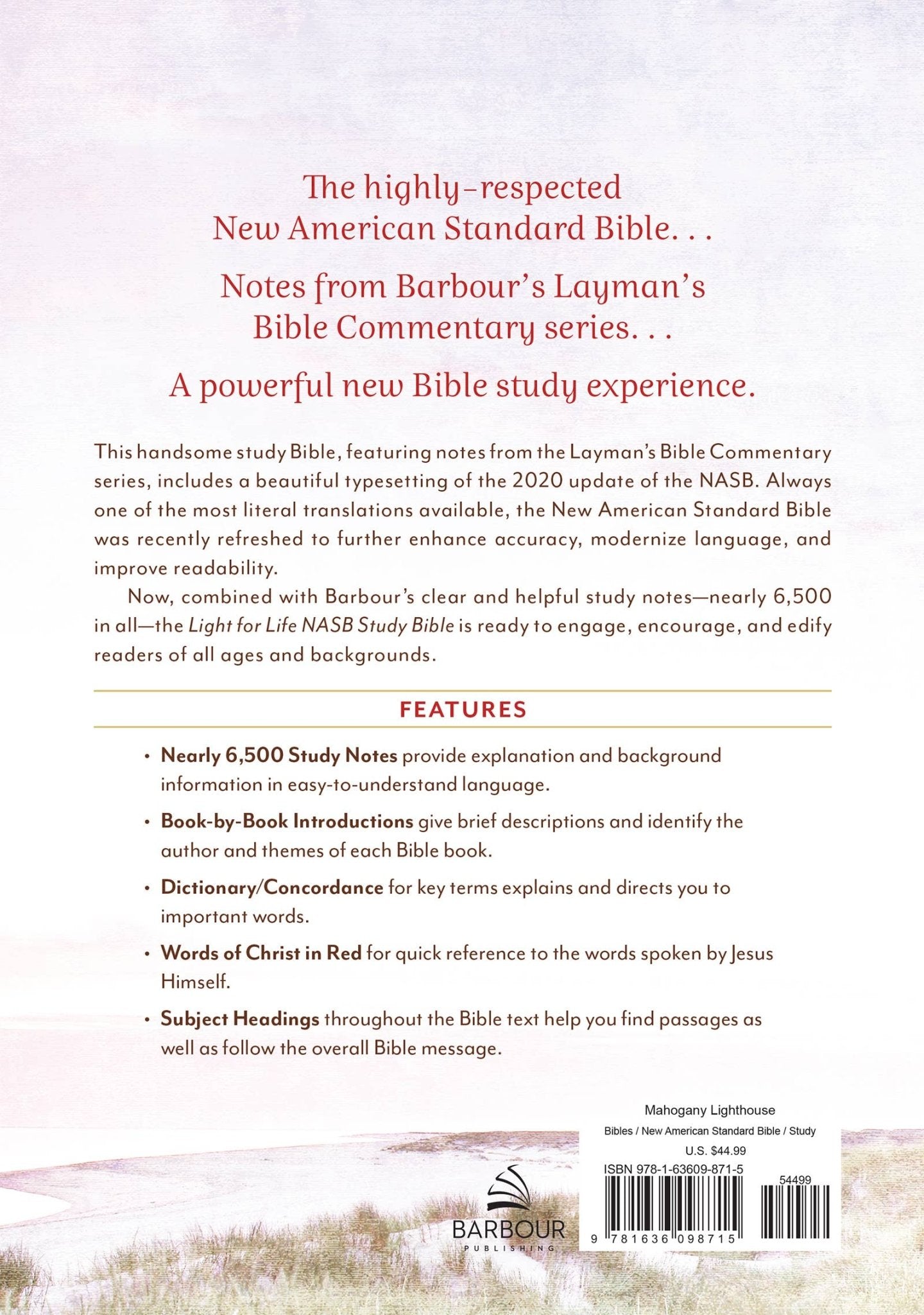 Light for Life NASB Study Bible - Mahogany Lighthouse | 2FruitBearers