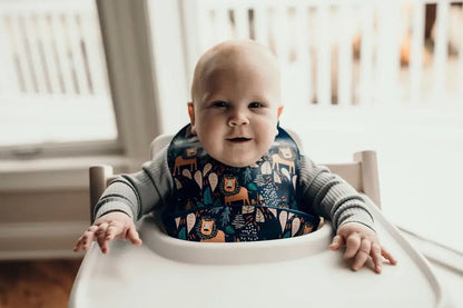 Lion Silicone Bib with Crumb Catcher by Three Little Tots - Baby Bibs