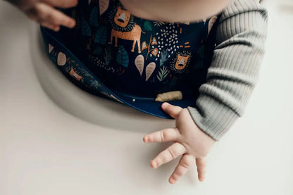 Lion Silicone Bib with Crumb Catcher by Three Little Tots - Baby Bibs