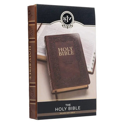 Medium Brown King James Version Deluxe Gift Bible with Thumb Index - Bibles