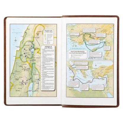 Medium Brown King James Version Deluxe Gift Bible with Thumb Index - Bibles