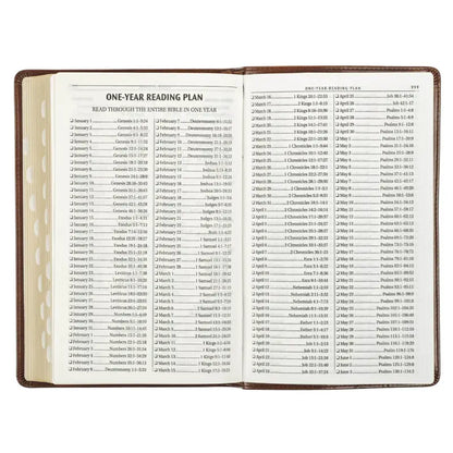 Medium Brown King James Version Deluxe Gift Bible with Thumb Index - Bibles