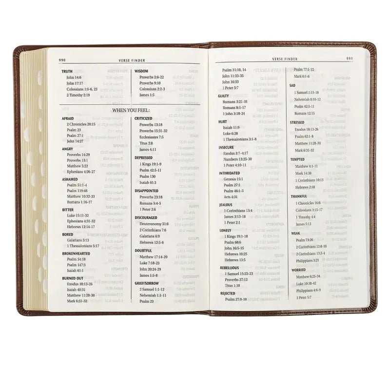 Medium Brown King James Version Deluxe Gift Bible with Thumb Index - Bibles