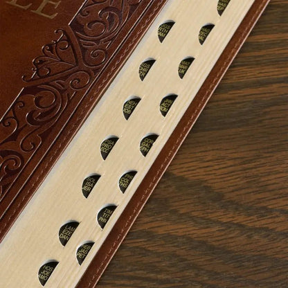 Medium Brown King James Version Deluxe Gift Bible with Thumb Index - Bibles