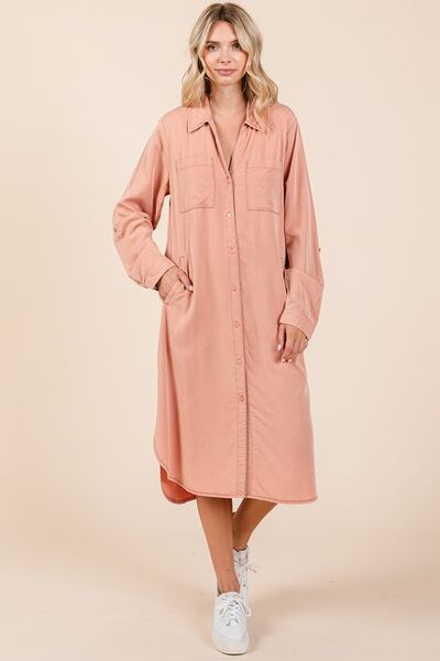 Mittoshop Button Down Long Sleeve Shirt Dress | Dresses | 2