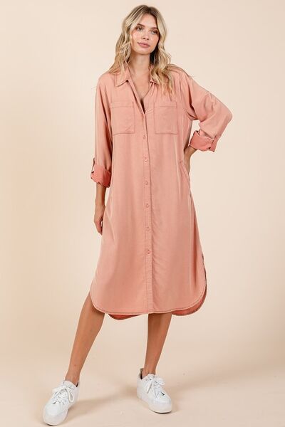 Mittoshop Button Down Long Sleeve Shirt Dress | Dresses | 1