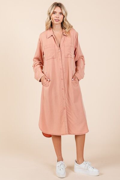 Mittoshop Button Down Long Sleeve Shirt Dress | Dresses | 4