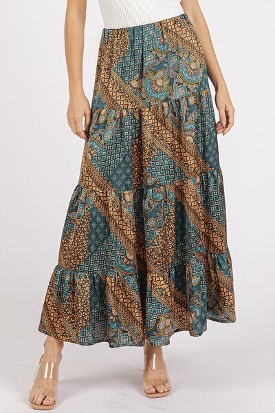 Mittoshop Paisley Patchwork Print Satin Maxi Skirt | Skirts | 1