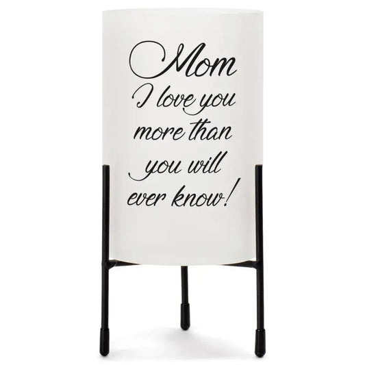 Mom I Love You Glass Candleholder With Stand - Candle Holders