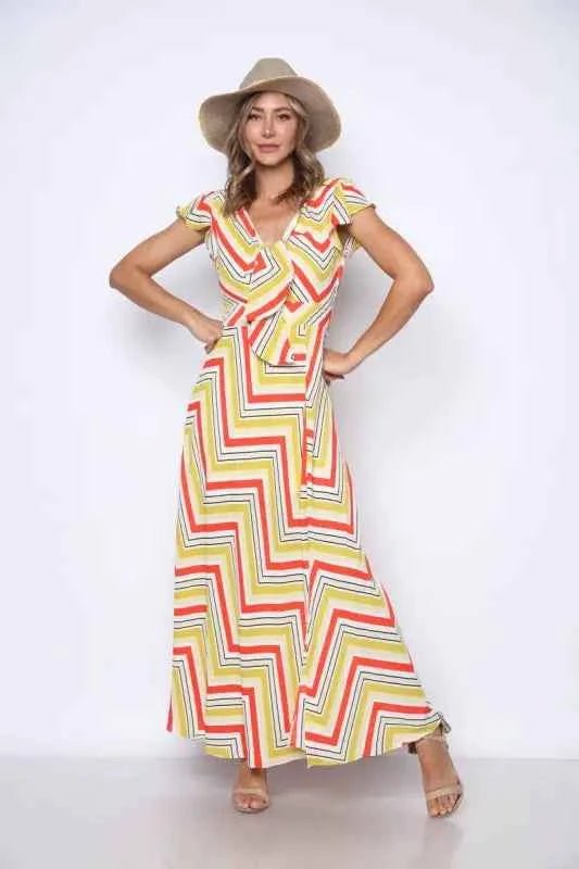 Mustard Knotted Top Maxi Dress