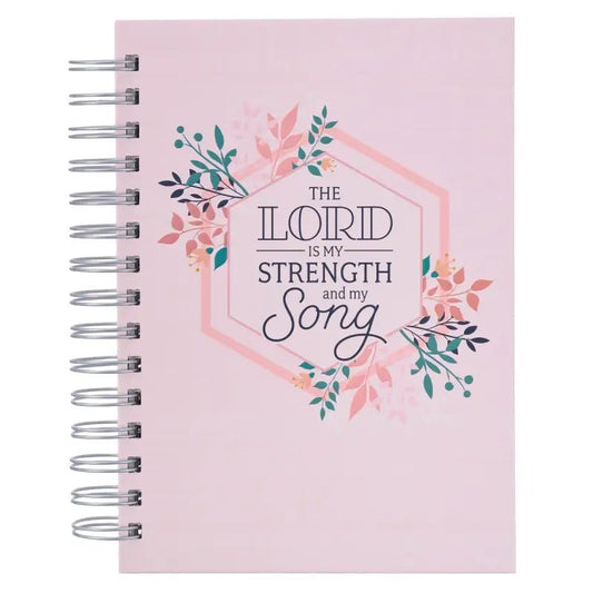 My Strength and My Song Wirebound Journal - Psalm 118:14 - Journals spiral-bound notebook floral design