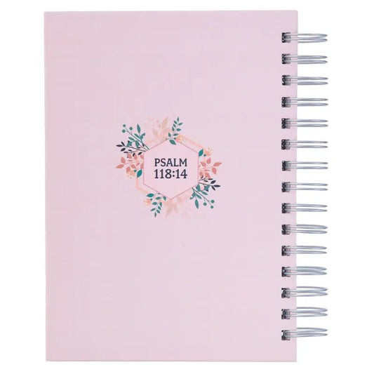 My Strength and My Song Wirebound Journal - Psalm 118:14 - Journals pink spiral-bound notebook