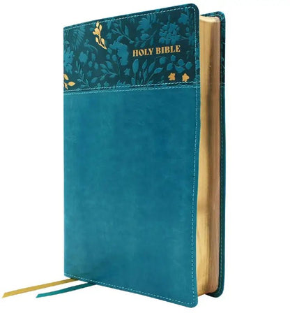 NASB Personal Size Bible Large Print Leathersoft Teal Red Letter - Bibles
