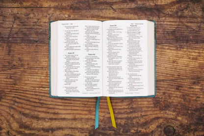 NASB Personal Size Bible Large Print Leathersoft Teal Red Letter - Bibles