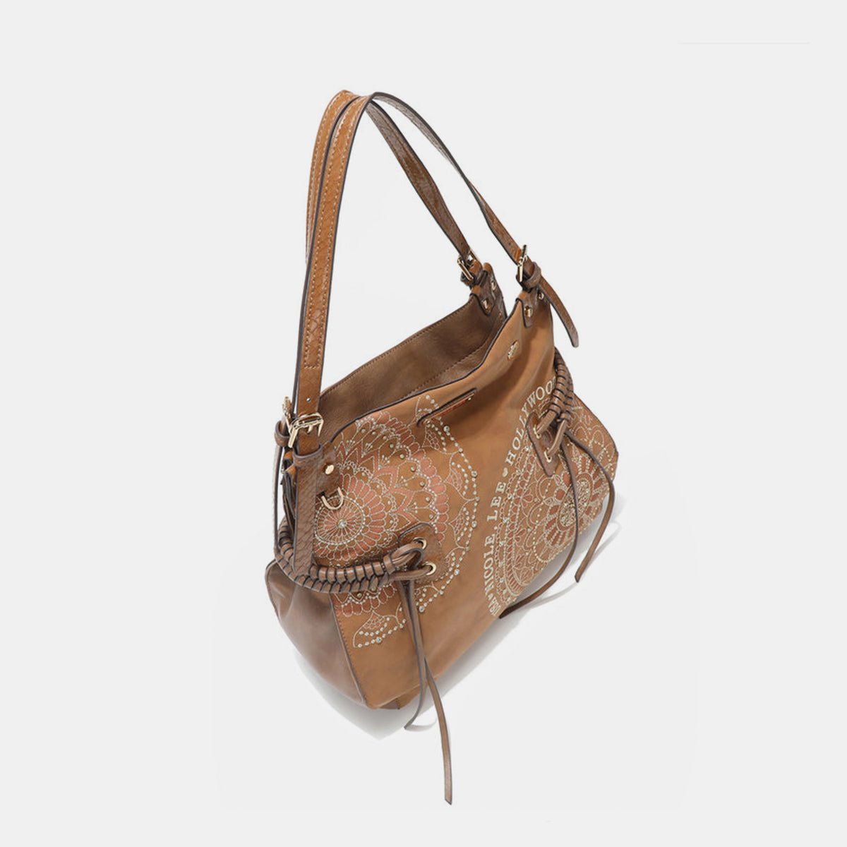 Nicole Lee USA Side Braided Tassel Inlaid Rhinestone Embroidery Hobo Bag | Hobo Bags | 6