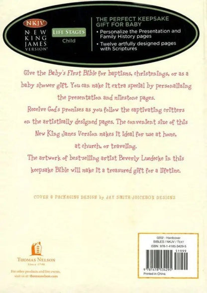 NKJV Baby’s First Bible – Hardcover Christian Baby Gift with Scripture & Duck Design by Beverly Luedecke - Bibles