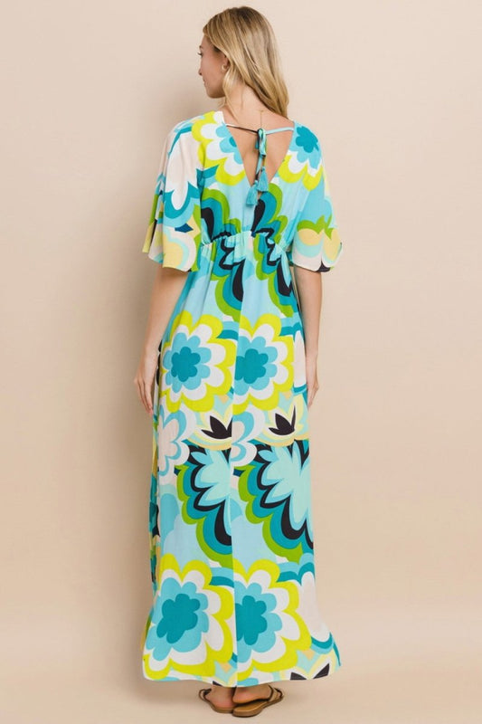 ODDI Floral Printed Slit Maxi Dress | Dresses | 2