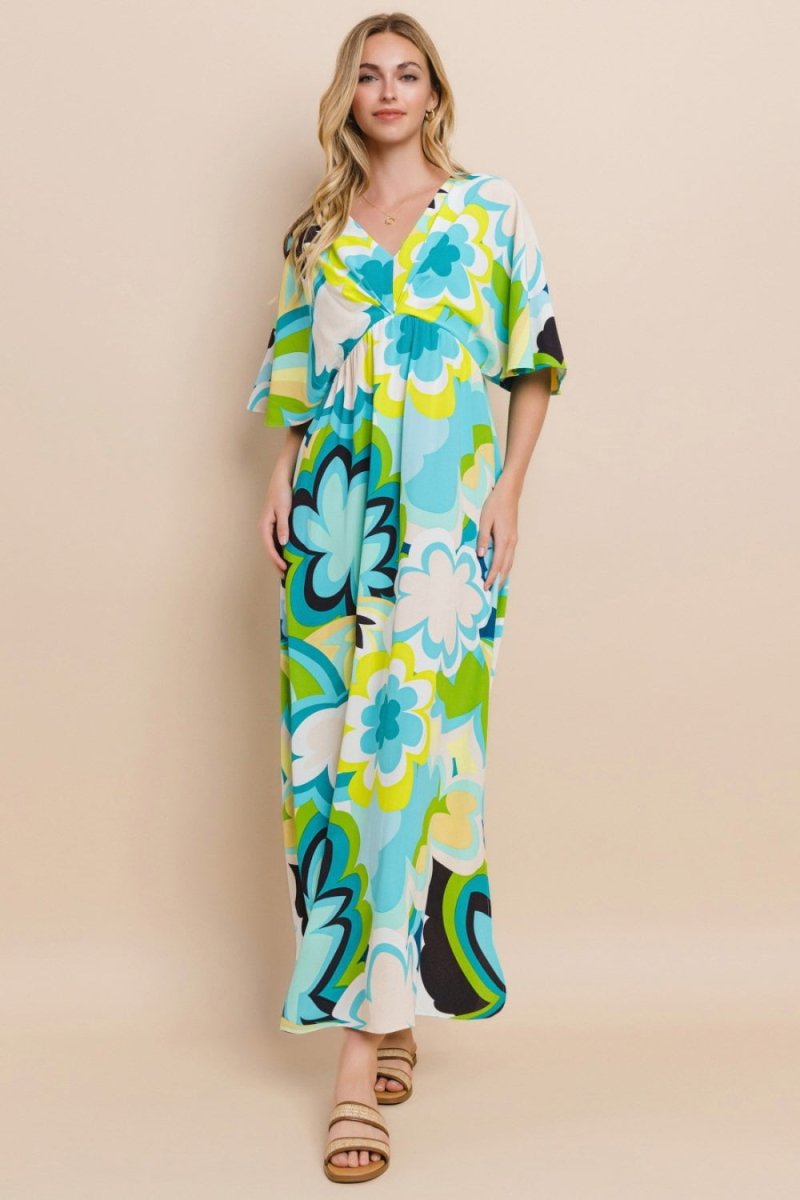 ODDI Floral Printed Slit Maxi Dress | Dresses | 4