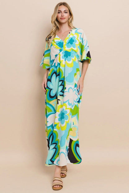 ODDI Floral Printed Slit Maxi Dress | Dresses | 4